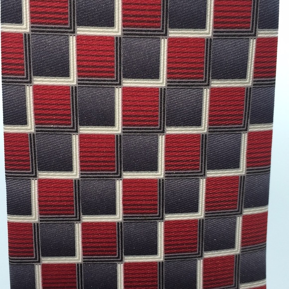Vintage Protocol Men’s Neck Tie Red Grey - Picture 6 of 7
